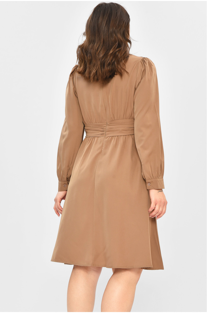 Сукня жіноча однотонна бежевого кольору 6501 203784
