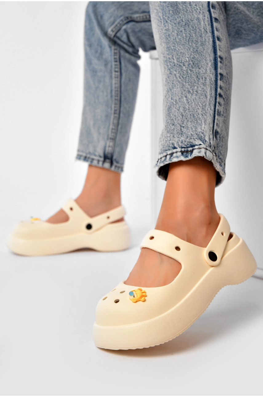 Кроксы женские молочного цвета 5059-2 203789 Кроксы женские молочного цвета 5059-2 203789