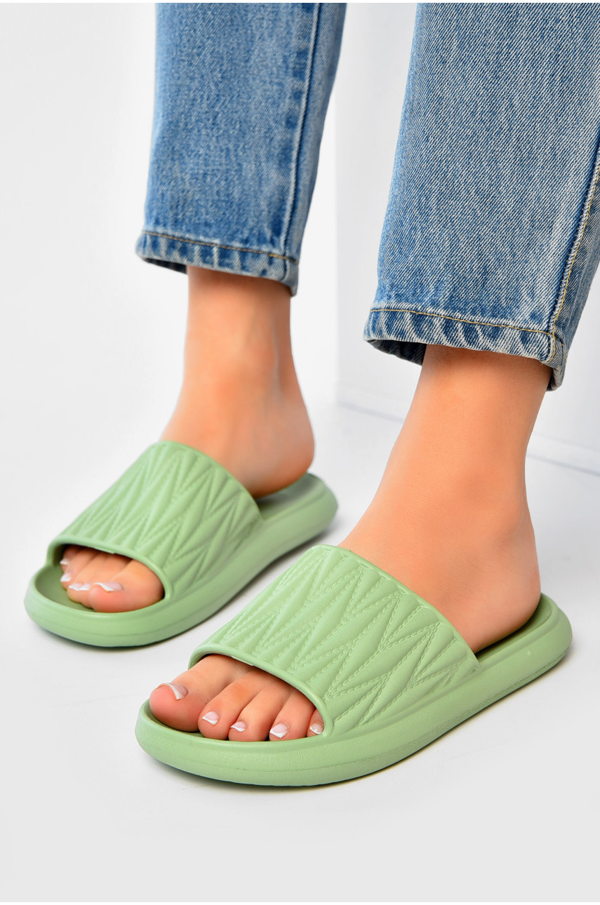 Шлепанцы пена женские оливкового цвета 111 203797 Шлепанцы пена женские оливкового цвета 111 203797