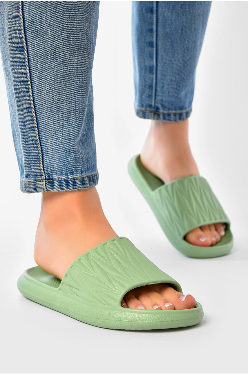 Шлепанцы пена женские оливкового цвета 111 203797 Шлепанцы пена женские оливкового цвета 111 203797