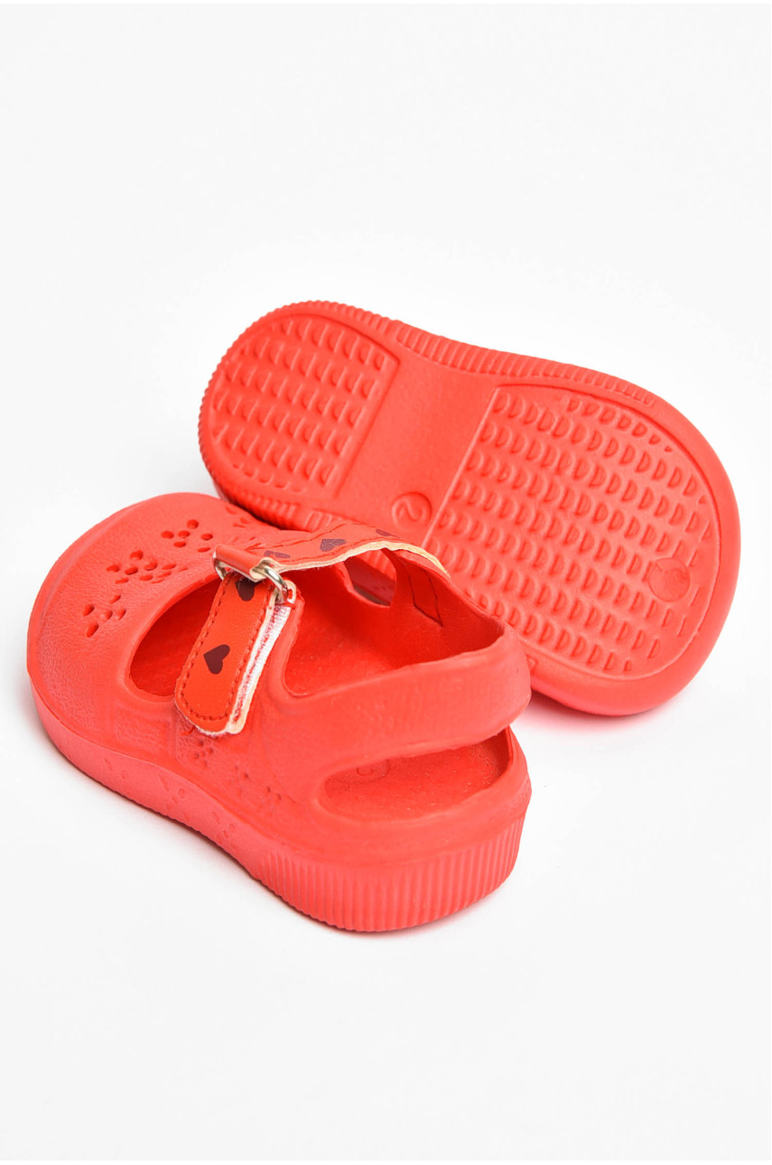 Босоножки-пена для девочки однотонные красного цвета 203798