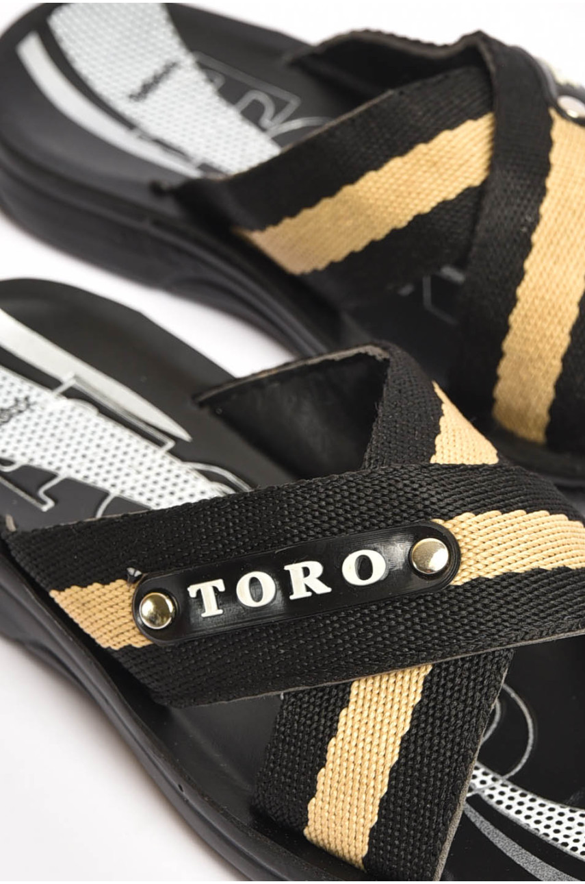 Шльопанці дитячі для хлопчика чорного кольору з написом 203801