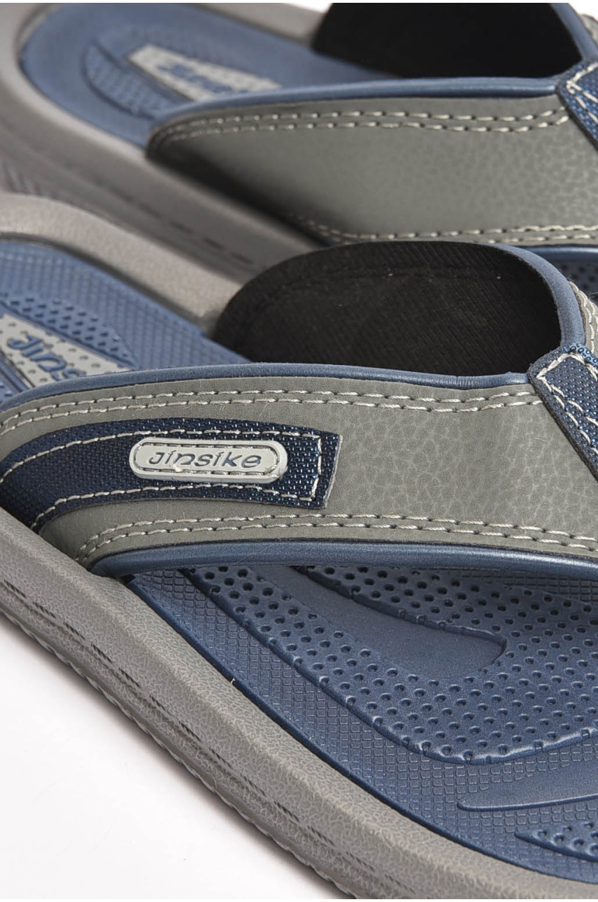 Вьетнамки мужские серо-синего цвета 203802