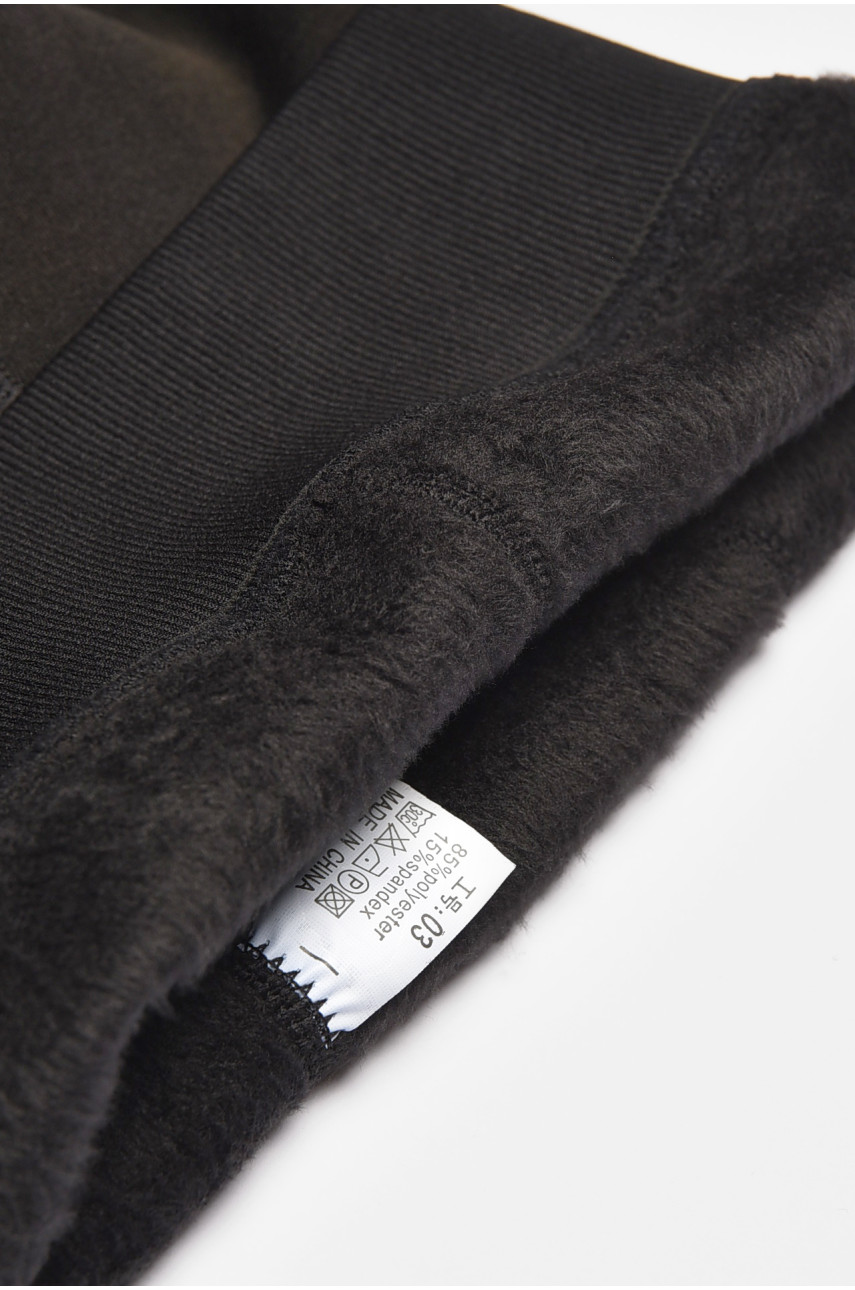 Лосины детские для девочки на флисе черного цвета 203804