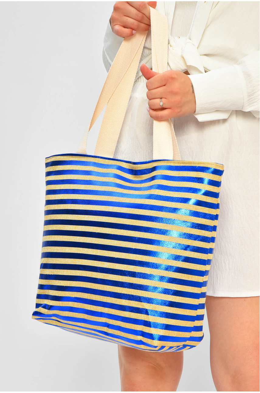 Сумка пляжна жіноча синього кольору з принтом 935-32 203857