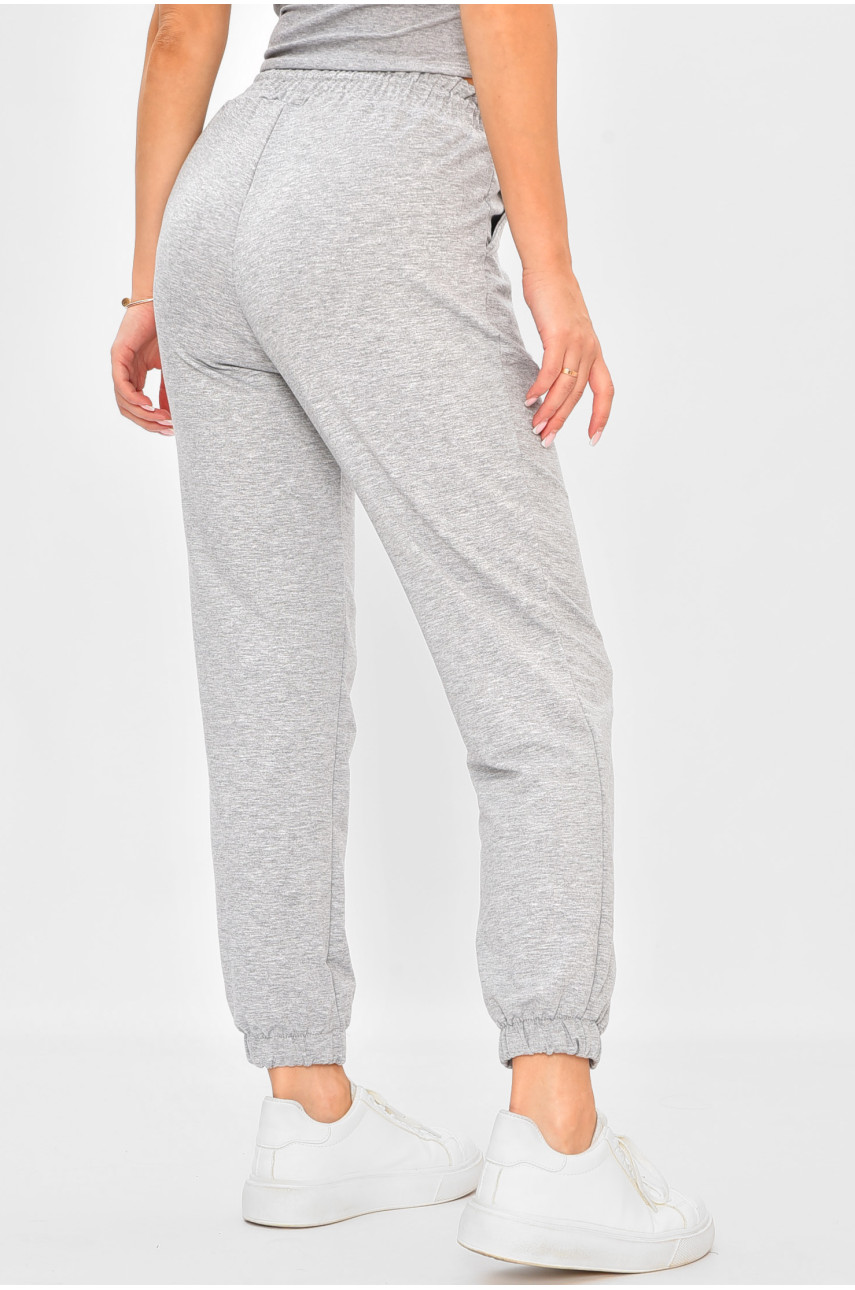 Спортивные штаны женские однотонные серого цвета 203865 Спортивные штаны женские однотонные серого цвета 203865