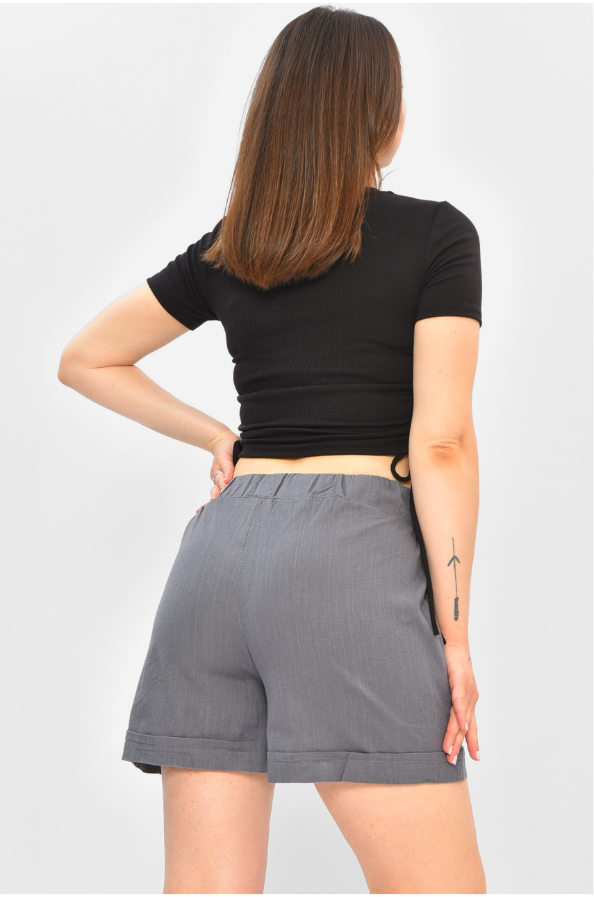 Шорты женские однотонные серого цвета ST007 203868