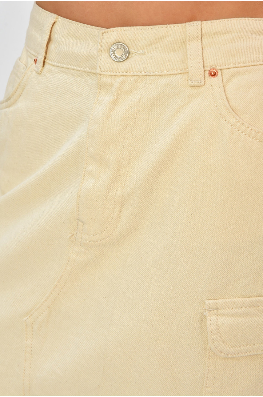 Юбка женская однотонная светло-бежевого цвета 2764 203874