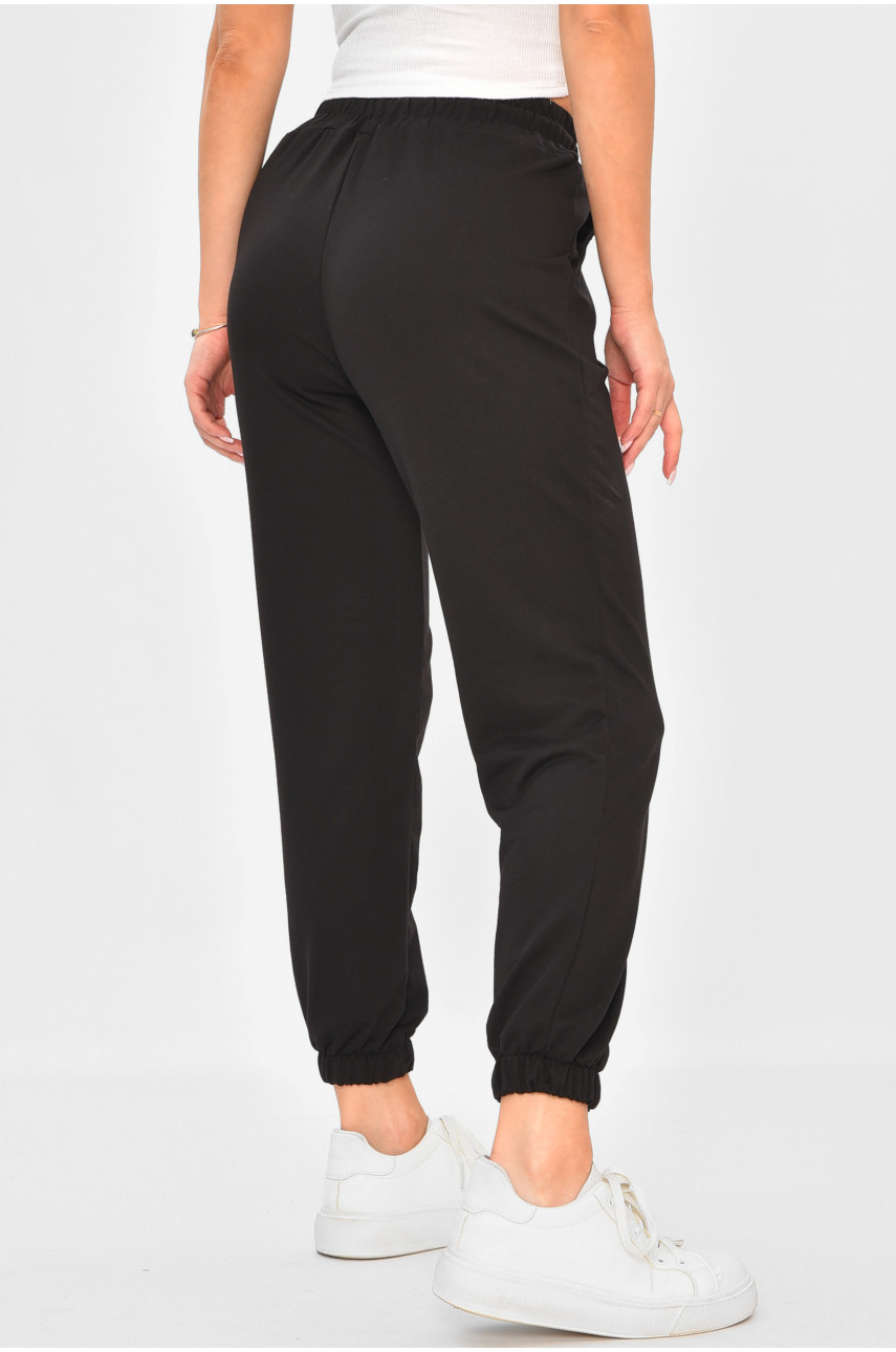 Спортивні штани жіночі однотонні чорного кольору 011 203878