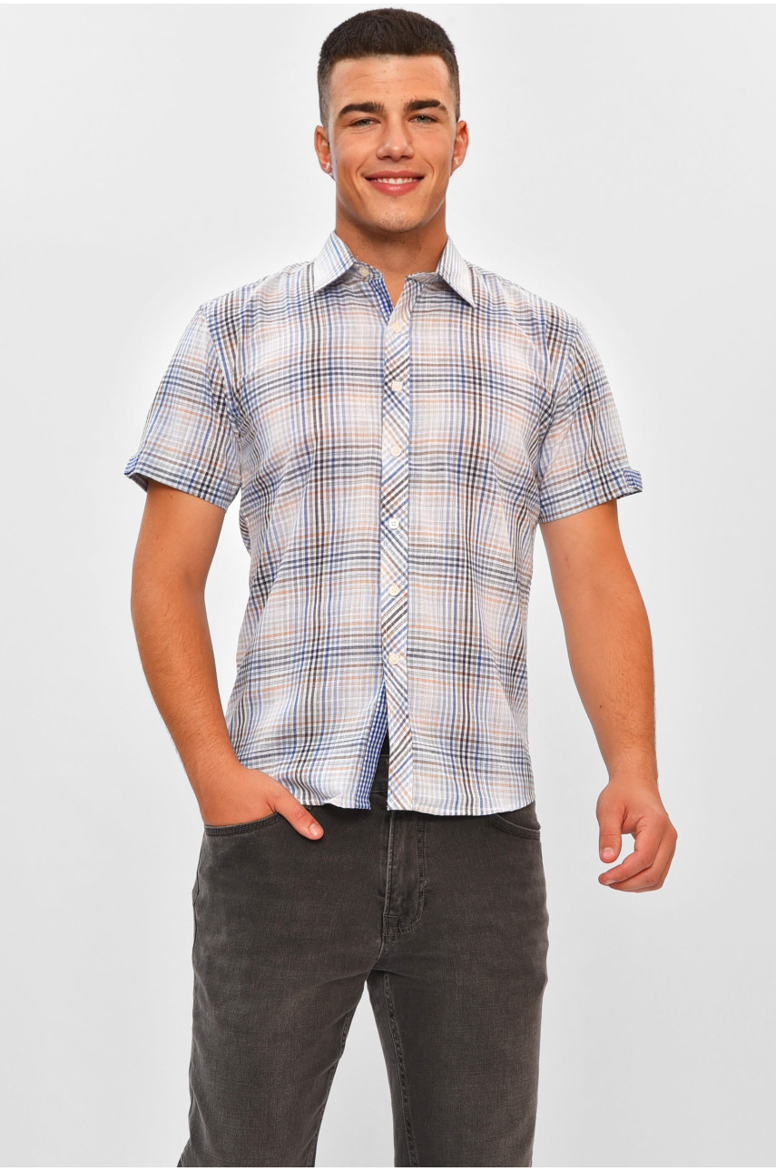 Рубашка мужская белого цвета с принтом 130 203886