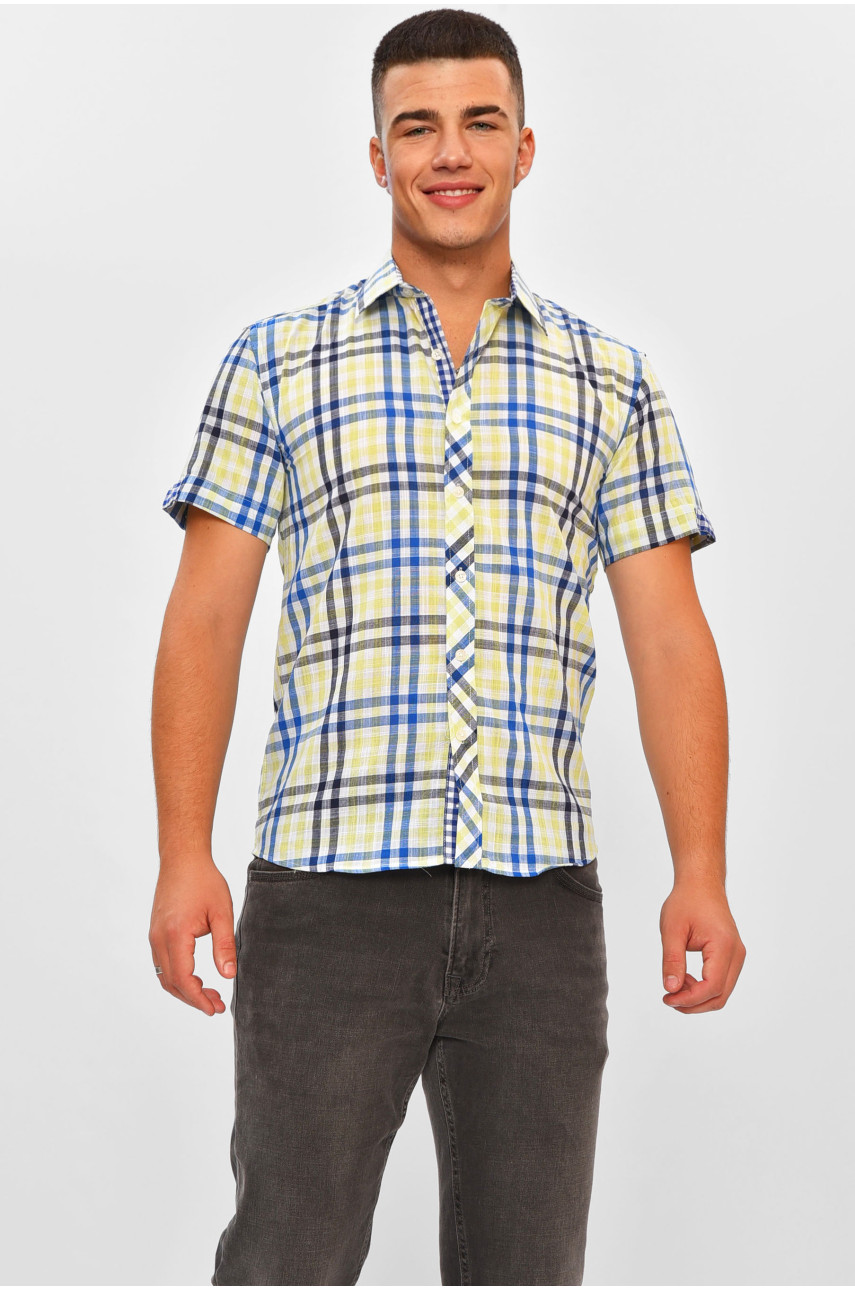 Рубашка мужская белого цвета с принтом 132 203887