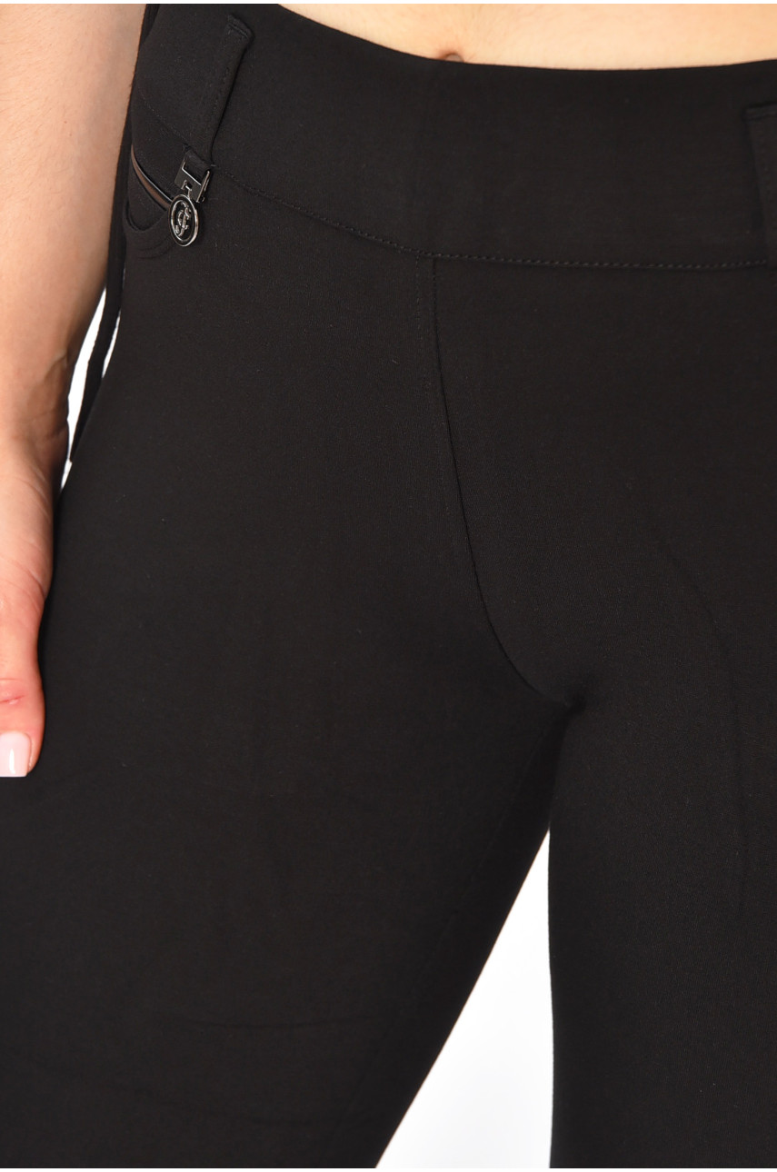Лосины женские однотонные черного цвета с поясом 0021-1 203888