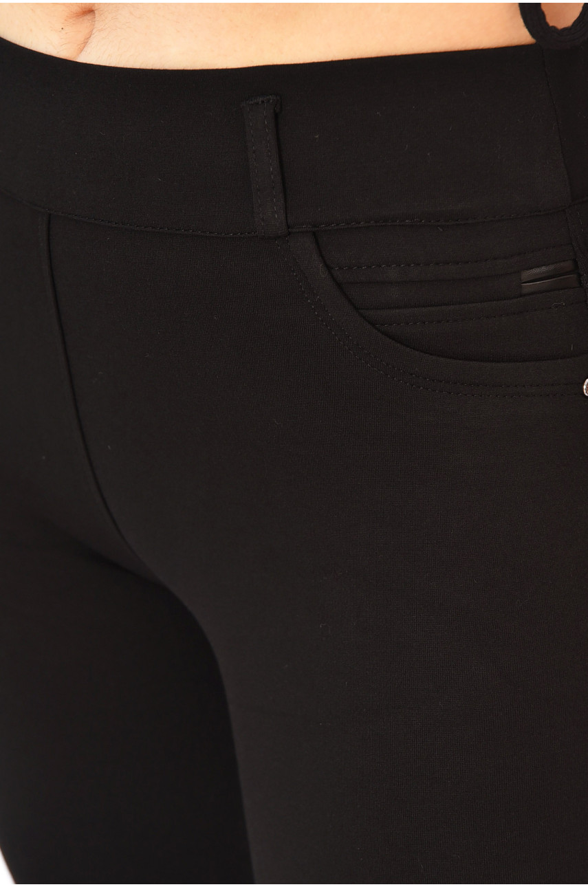 Лосины женские однотонные черного цвета с поясом 0080-1 203891