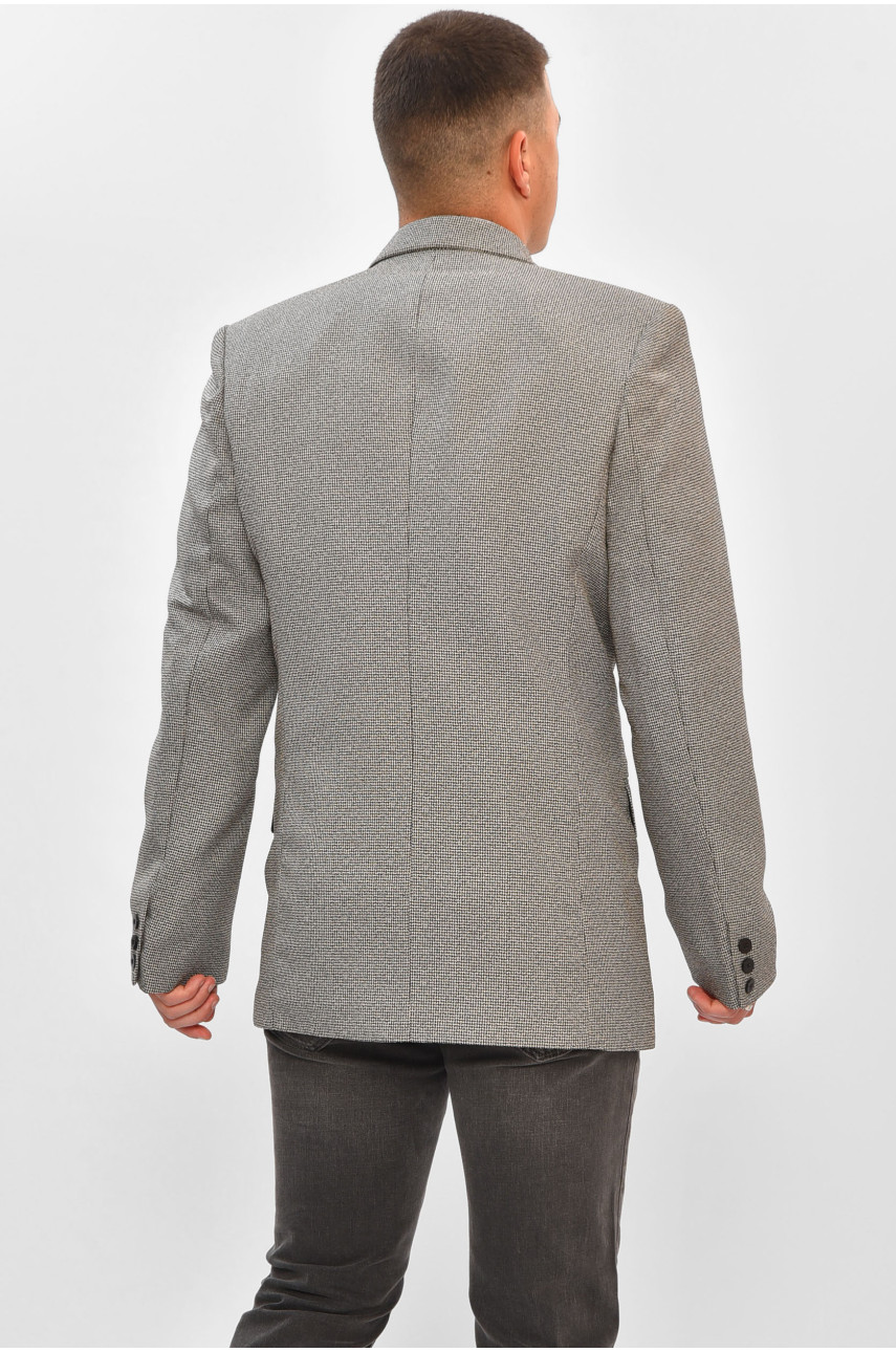 Пиджак мужской темно-серого цвета с принтом 203897 Пиджак мужской темно-серого цвета с принтом 203897