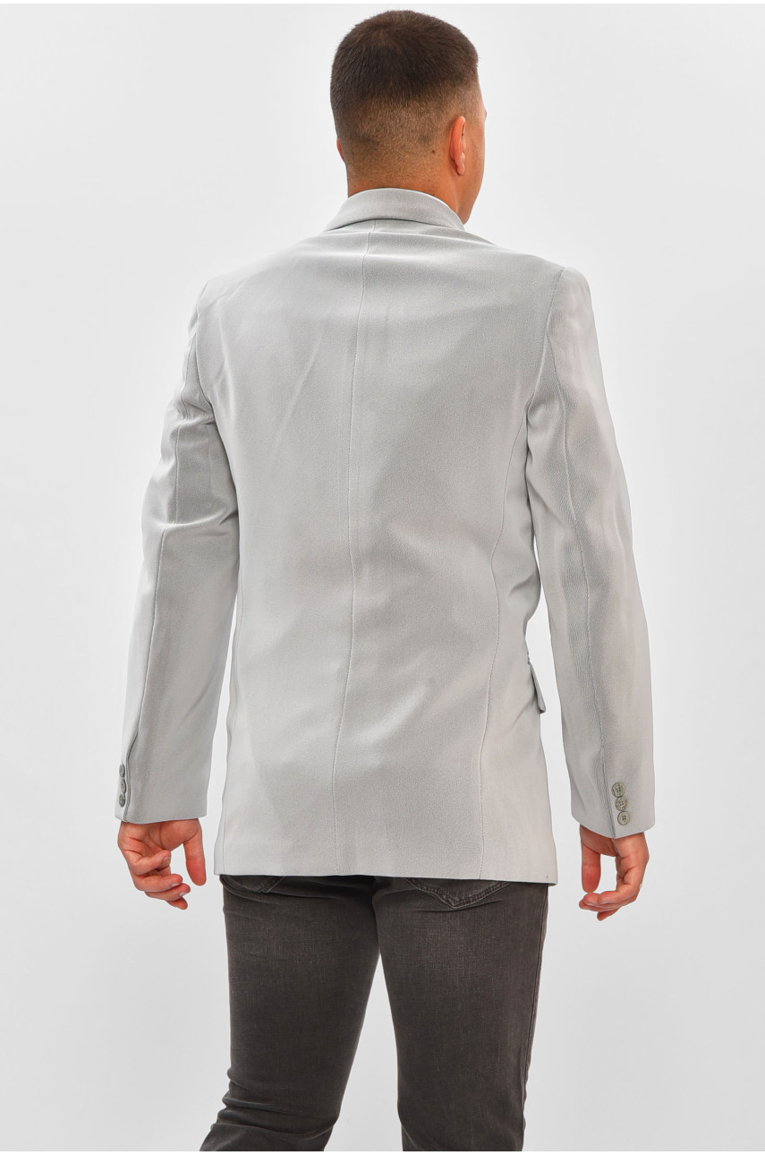 Пиджак мужской однотонный светло-серого цвета 203898