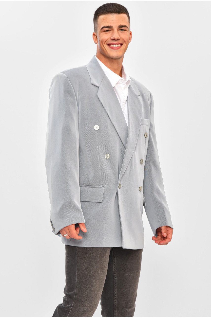 Пиджак мужской однотонный серого цвета 203899