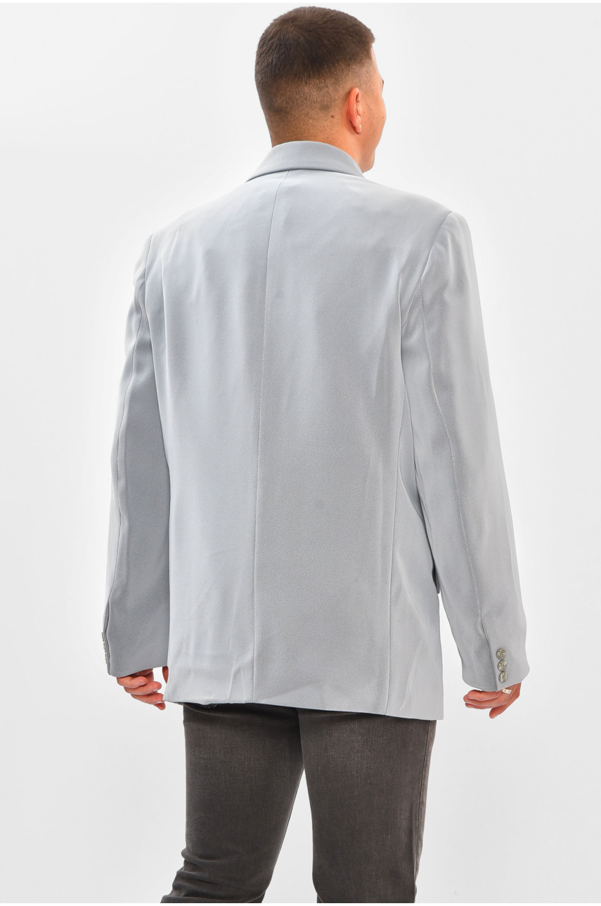 Пиджак мужской однотонный серого цвета 203899 Пиджак мужской однотонный серого цвета 203899
