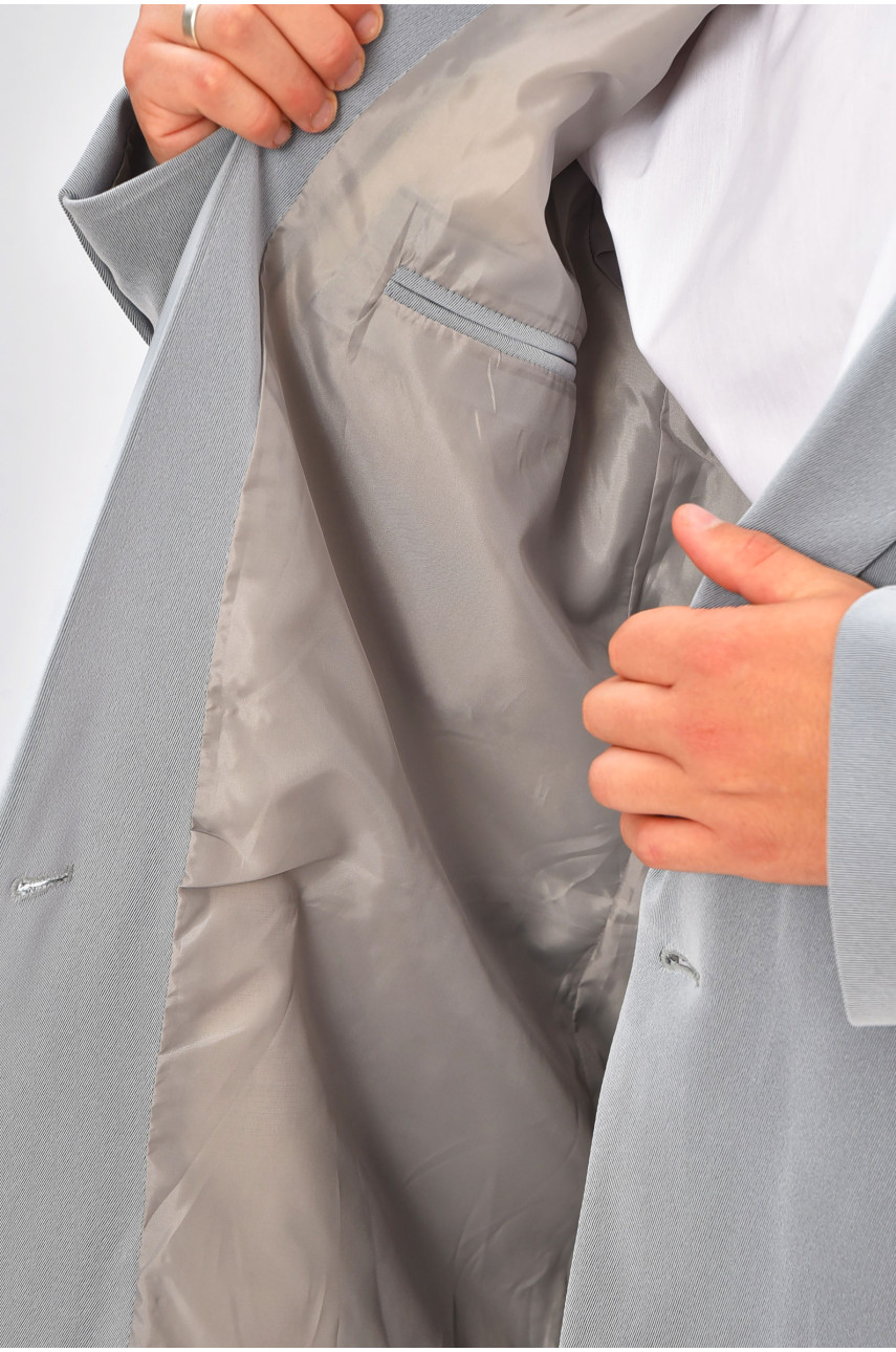 Пиджак мужской однотонный серого цвета 203899 Пиджак мужской однотонный серого цвета 203899