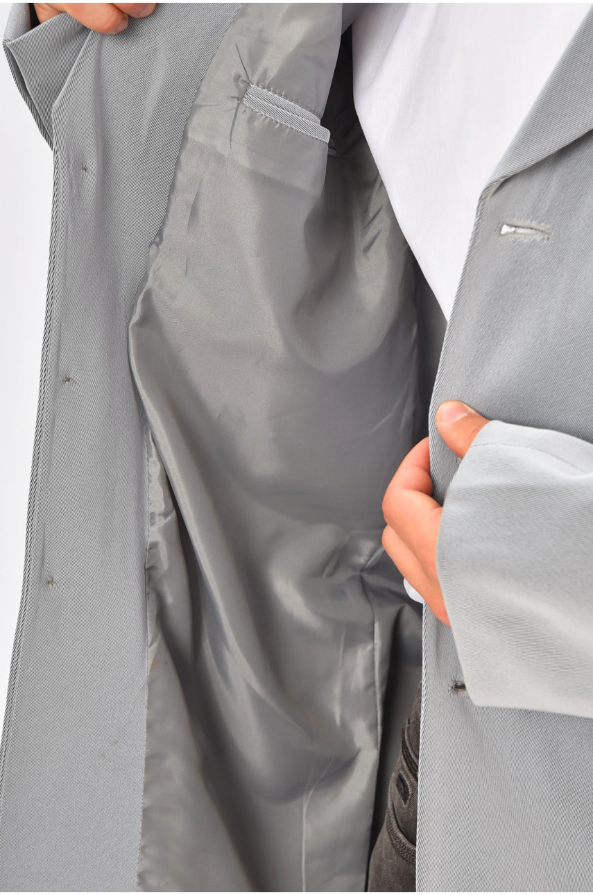 Пиджак мужской однотонный серого цвета 203900 Пиджак мужской однотонный серого цвета 203900