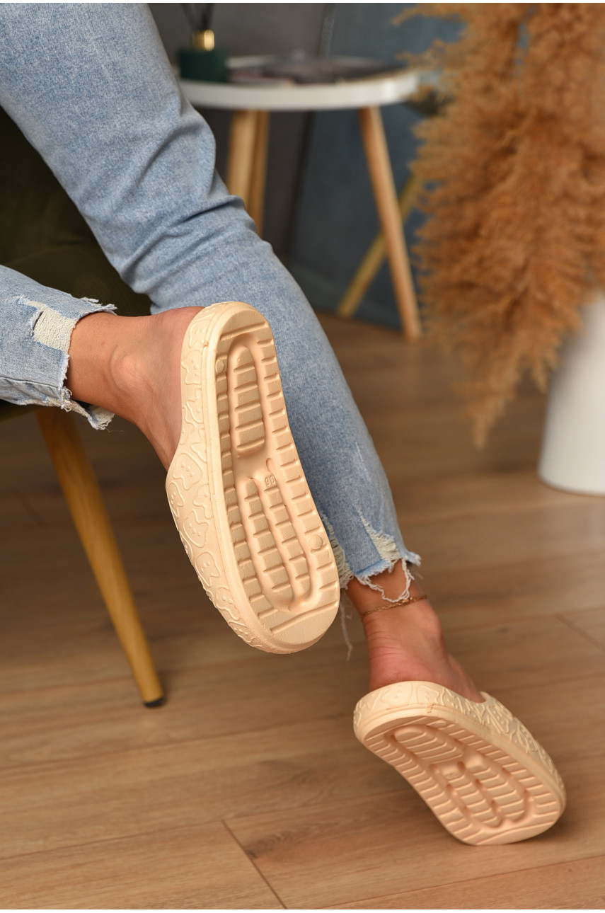 Шлепанцы пена женские персикового цвета Котики 203908