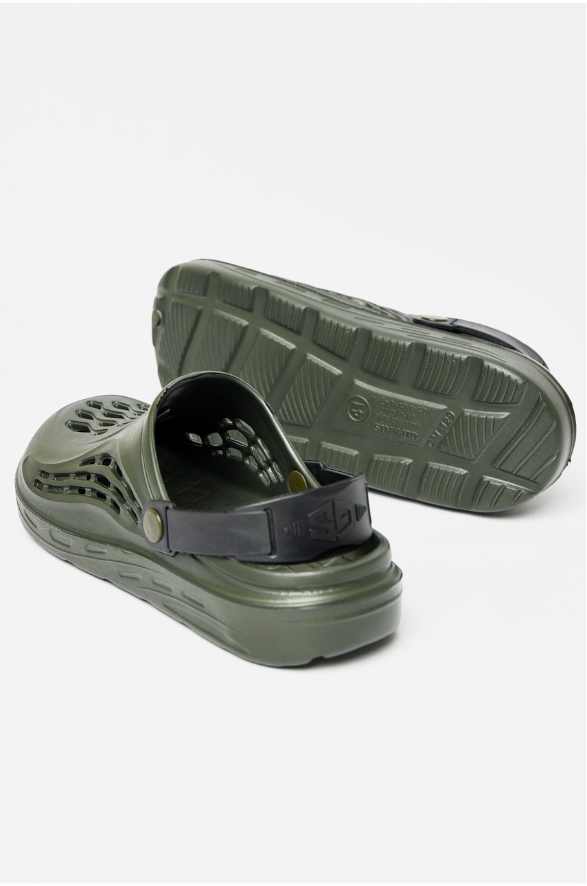 Кроксы мужские темно-зеленого цвета СМ-129 203929