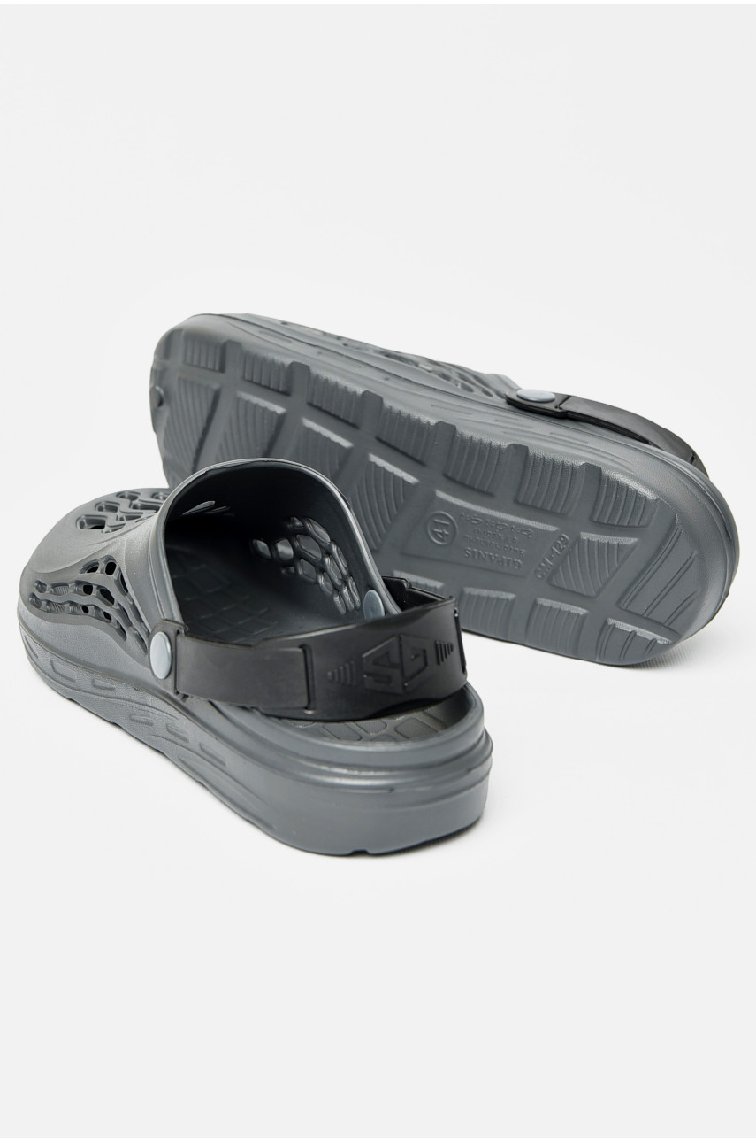 Кроксы мужские темно-серого цвета СМ-129 203930 Кроксы мужские темно-серого цвета СМ-129 203930