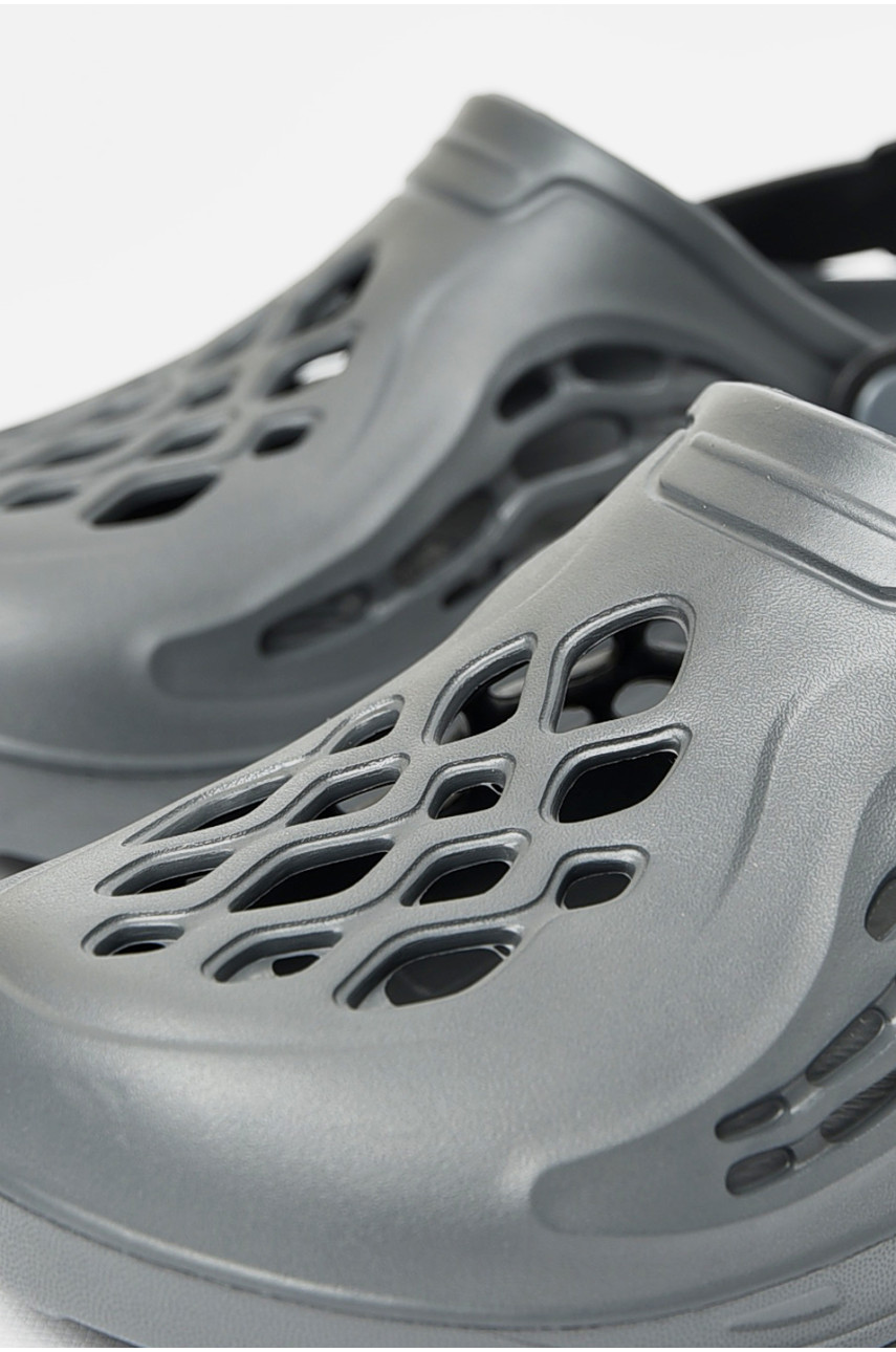 Кроксы мужские темно-серого цвета СМ-129 203930 Кроксы мужские темно-серого цвета СМ-129 203930