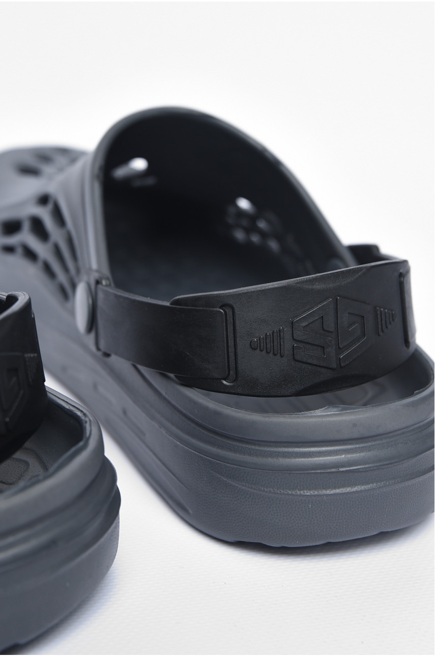 Кроксы мужские темно-серого цвета СМ-129 203930 Кроксы мужские темно-серого цвета СМ-129 203930