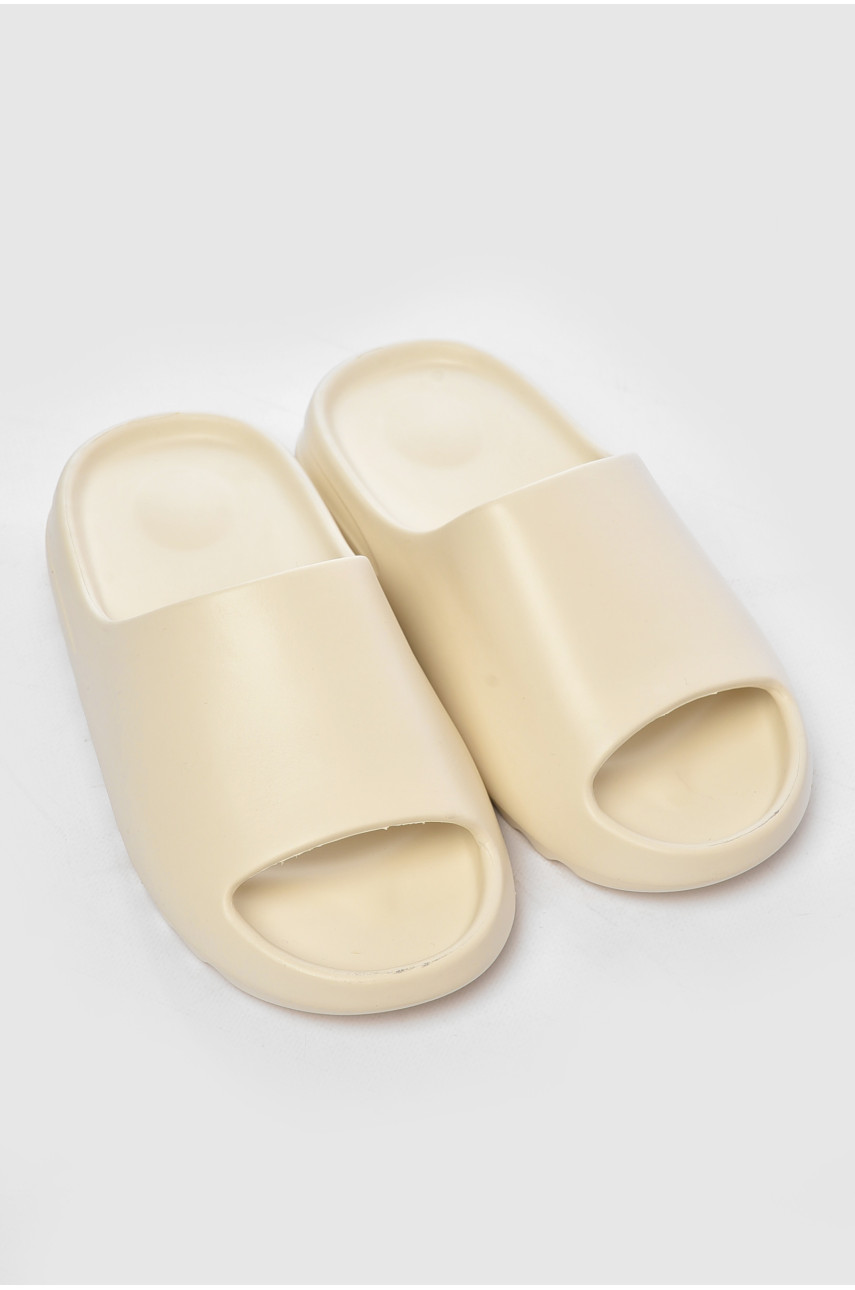 Шльопанці піна жіночі молочного кольору 01-3 203936 Шльопанці піна жіночі молочного кольору 01-3 203936