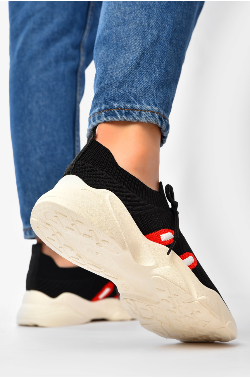 Кроссовки женские черного цвета текстиль 231 203956