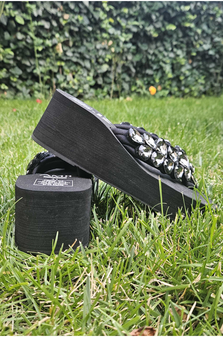 Вьетнамки женские черного цвета со стразами 203970 Вьетнамки женские черного цвета со стразами 203970