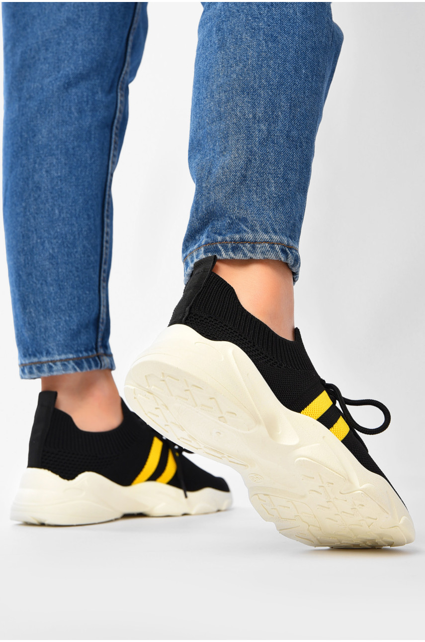 Кроссовки женские черного цвета текстиль 257 203985