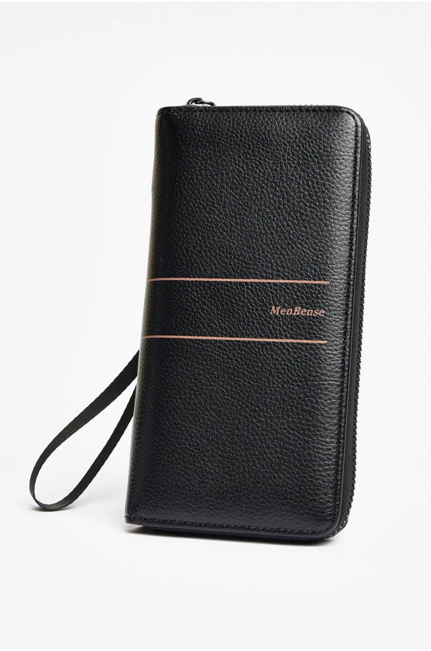 Кошелек-портмоне мужской из экокожи черного цвета 9361-2-3 204002 Кошелек-портмоне мужской из экокожи черного цвета 9361-2-3 204002