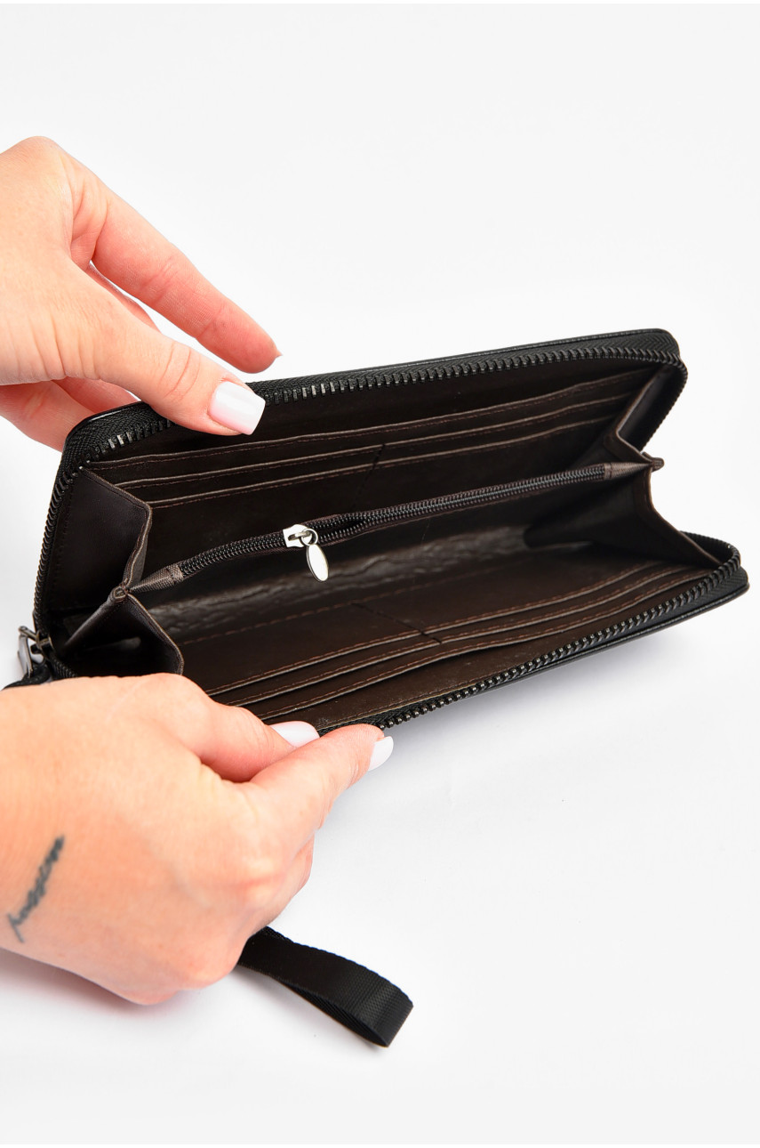 Кошелек-портмоне мужской из экокожи черного цвета 9361-2-3 204002 Кошелек-портмоне мужской из экокожи черного цвета 9361-2-3 204002