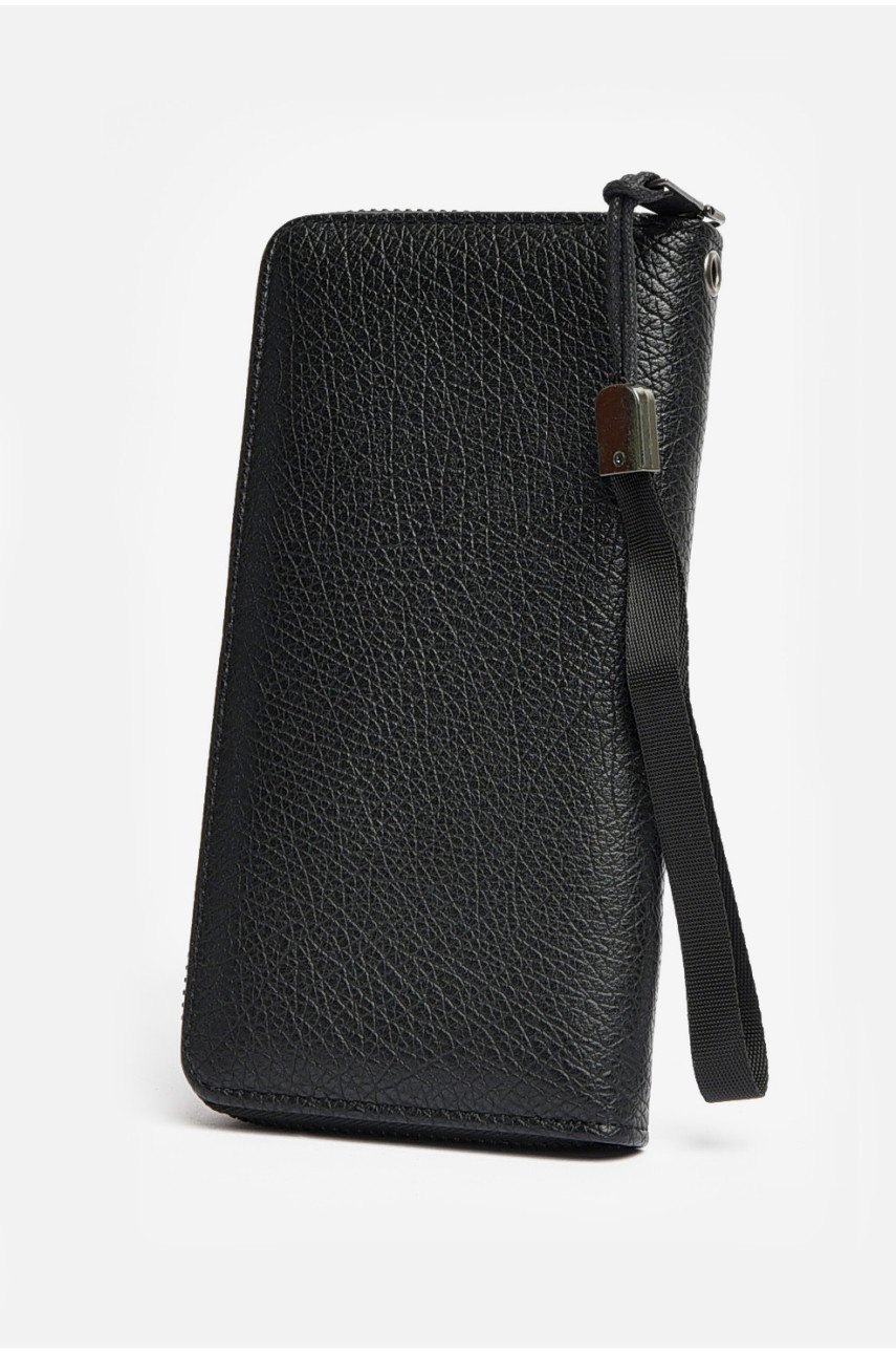 Кошелек-портмоне мужской из экокожи черного цвета 9361-2-2 204004 Кошелек-портмоне мужской из экокожи черного цвета 9361-2-2 204004