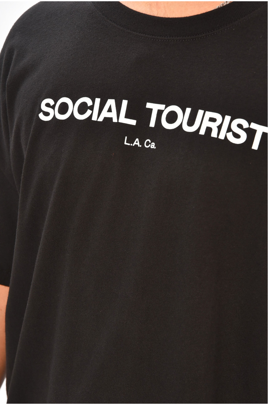 Футболка чоловіча батальна чорного кольору 4975-15 204005