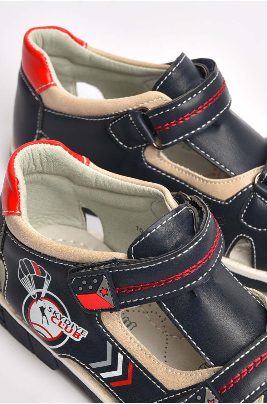 Сандалі дитячі хлопчик темно-синього кольору на липучці 10312-1 204027