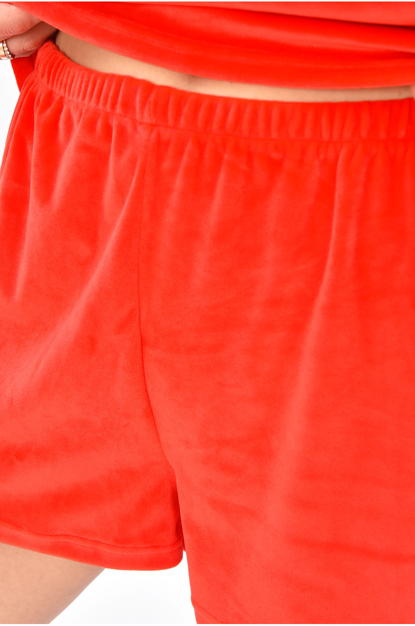 Пижама женская велюровая красного цвета 204042 Пижама женская велюровая красного цвета 204042