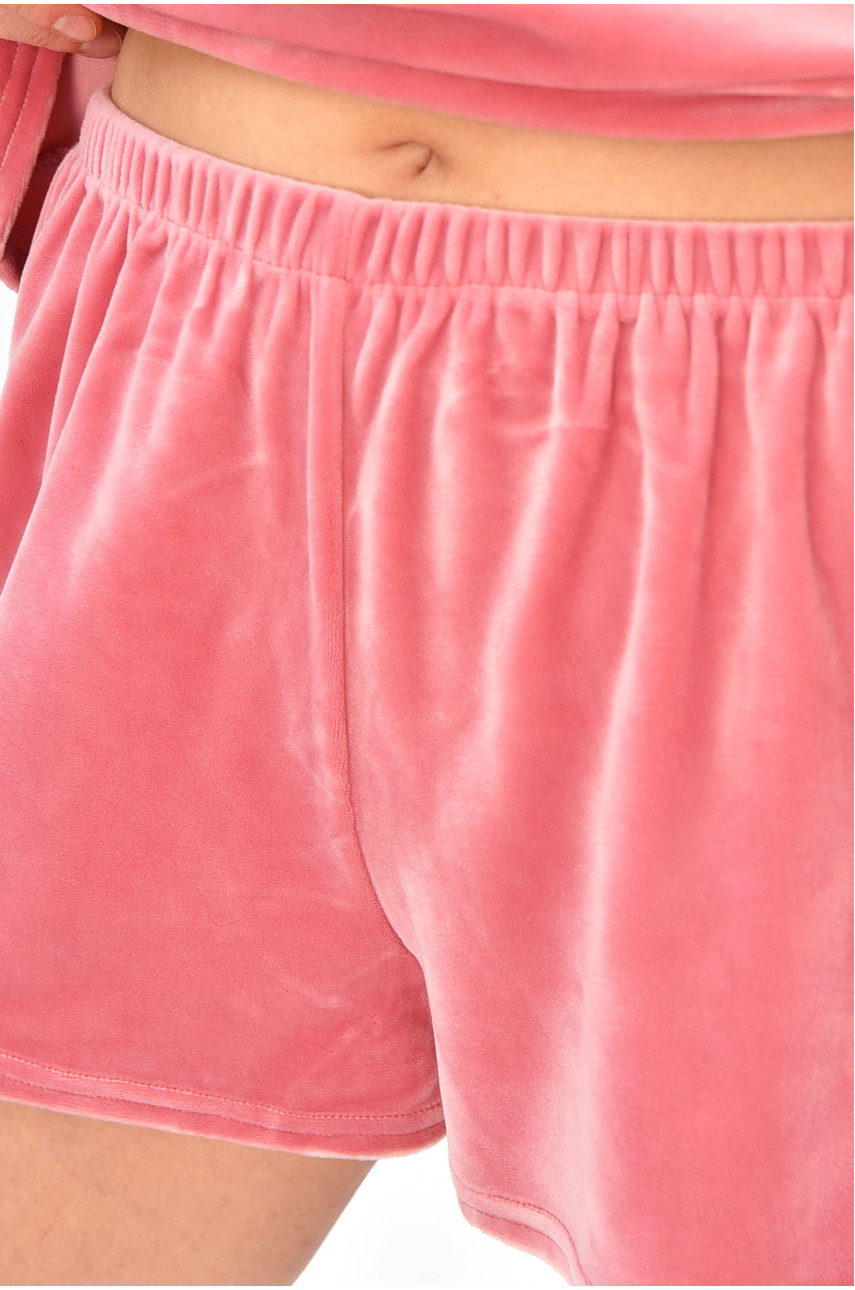 Пижама женская велюровая розового цвета 204045 Пижама женская велюровая розового цвета 204045