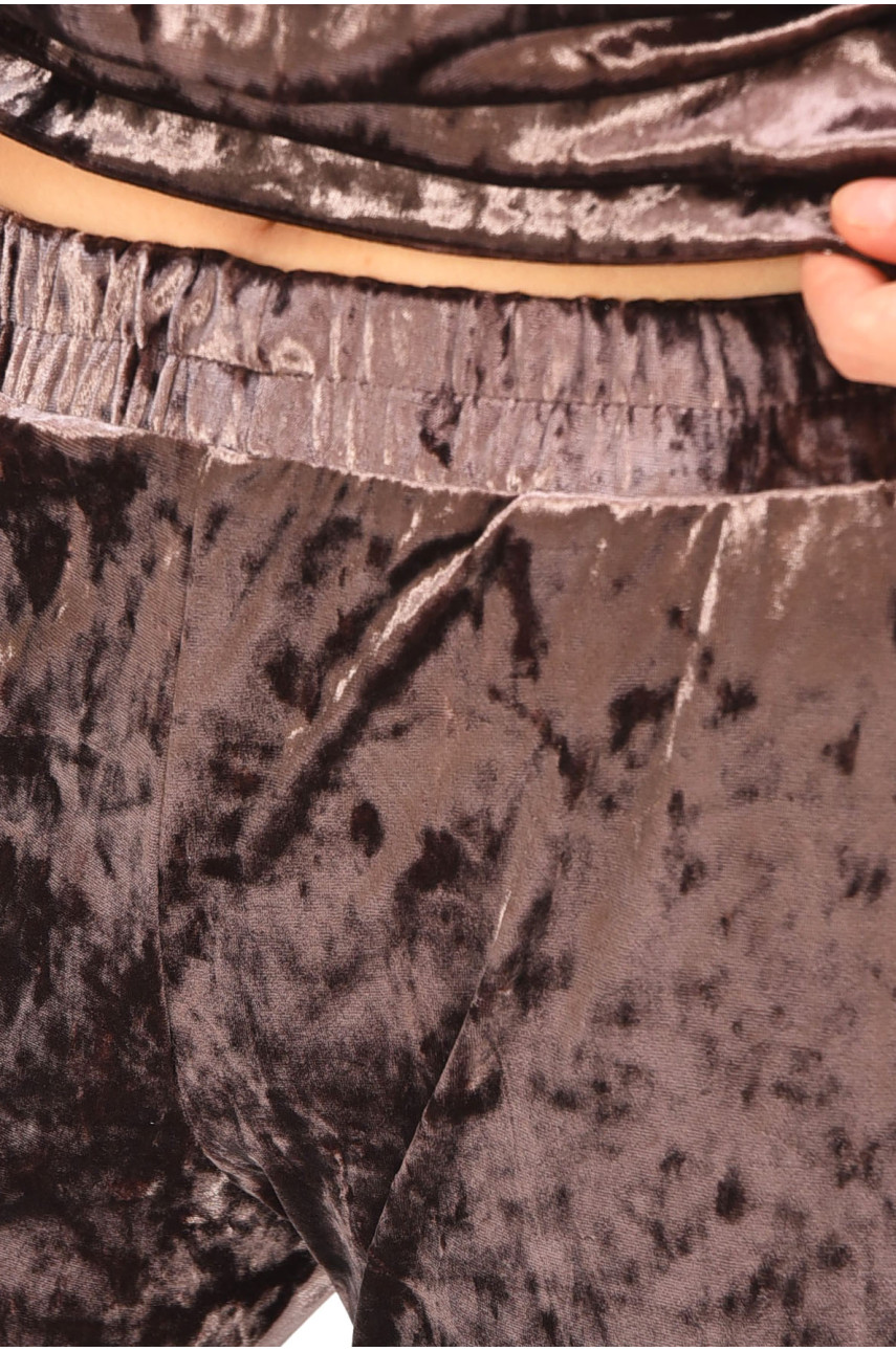 Пижама женская велюровая цвета мокко 204055 Пижама женская велюровая цвета мокко 204055