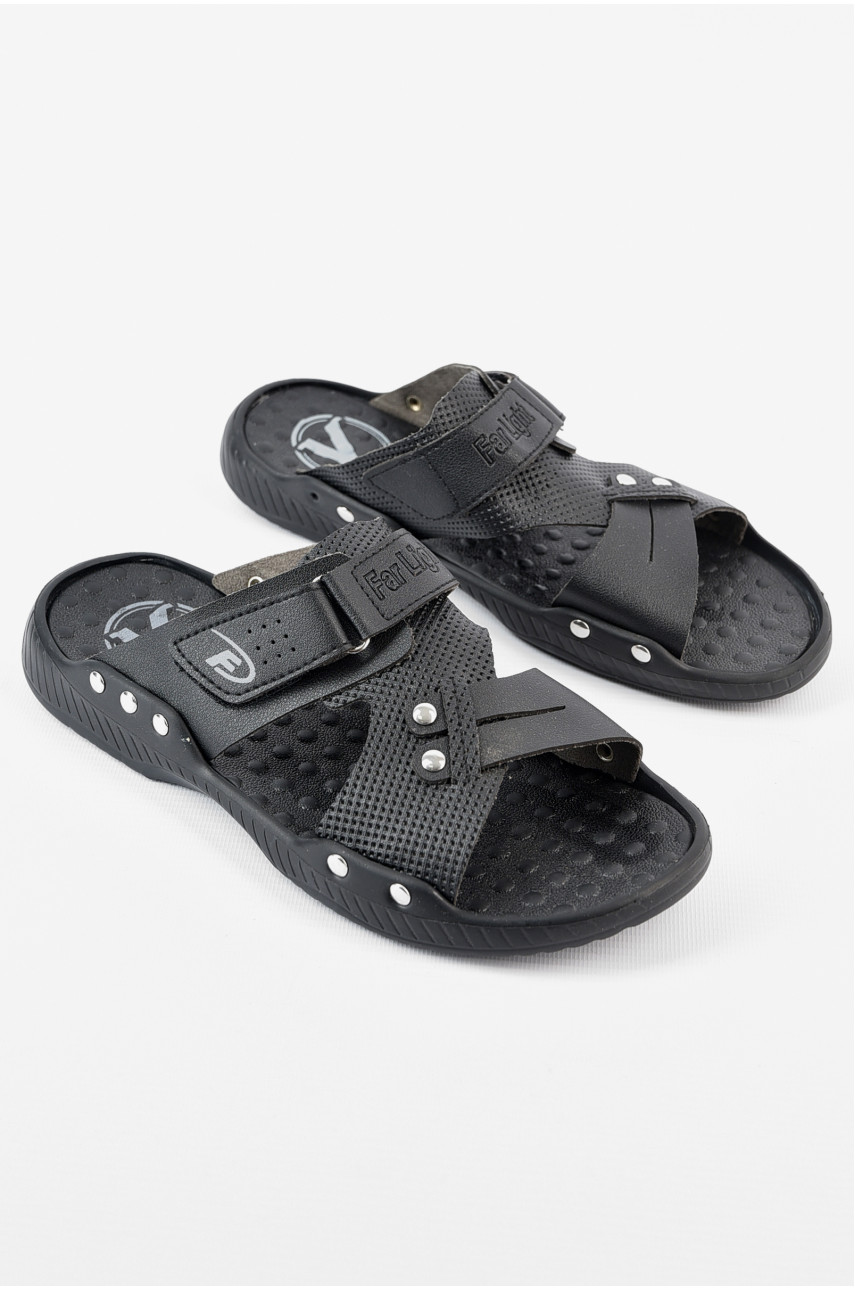 Шлепки мужские черного цвета Уценка 8260-13 204060 Шлепки мужские черного цвета Уценка 8260-13 204060