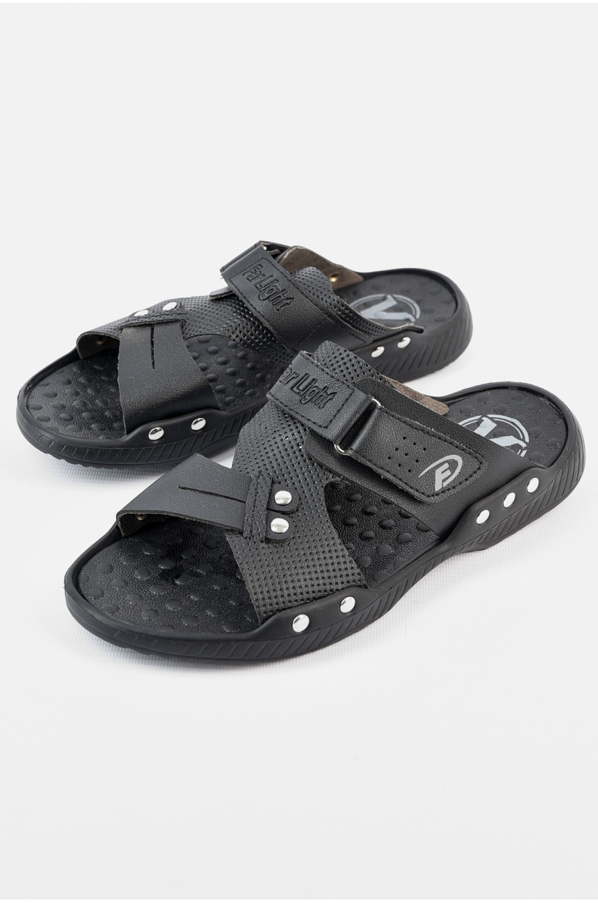 Шлепки мужские черного цвета Уценка 8260-13 204060 Шлепки мужские черного цвета Уценка 8260-13 204060