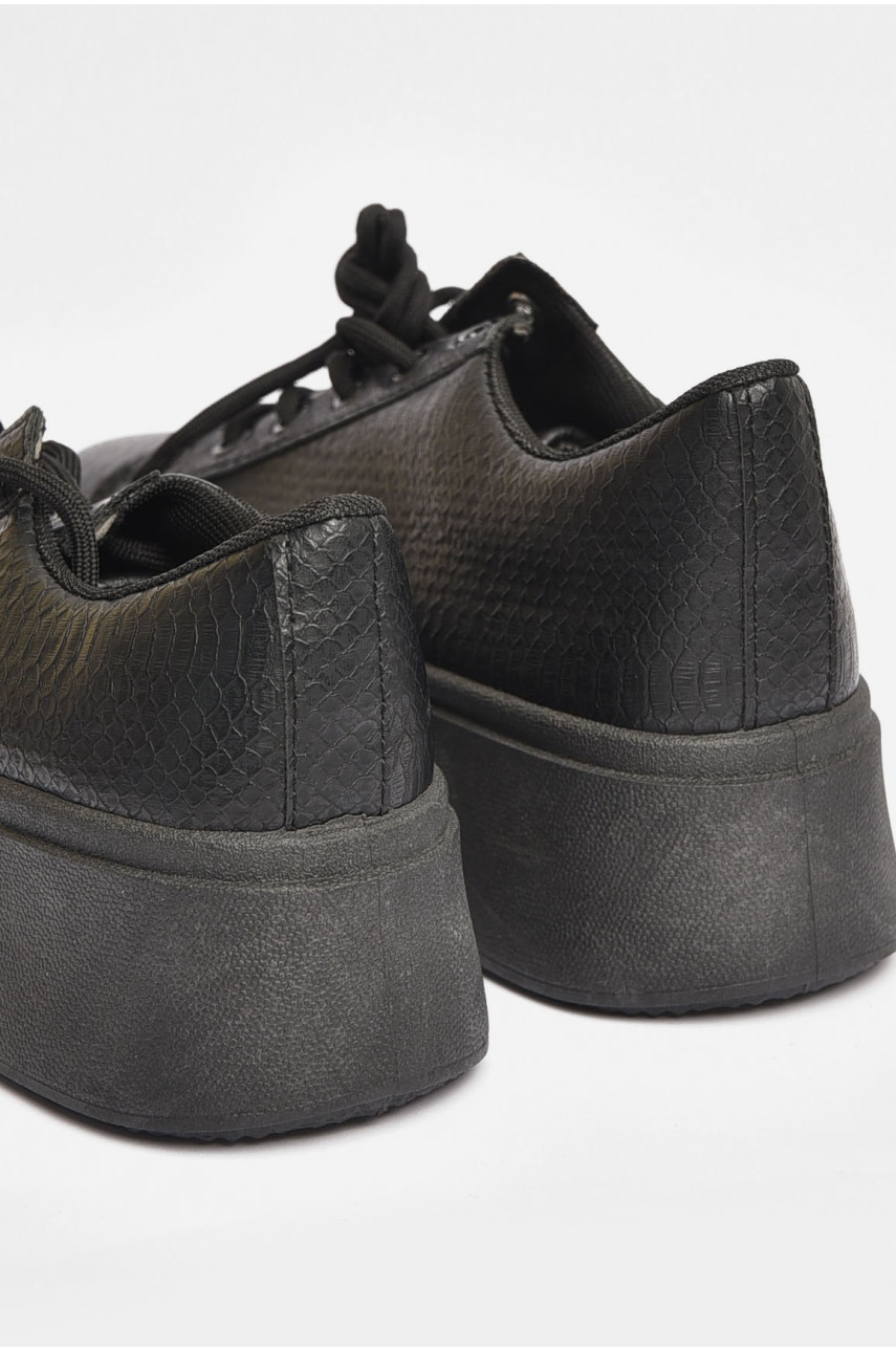 Кроссовки женские черного цвета на шнуровке Уценка 2024-10-1 204061