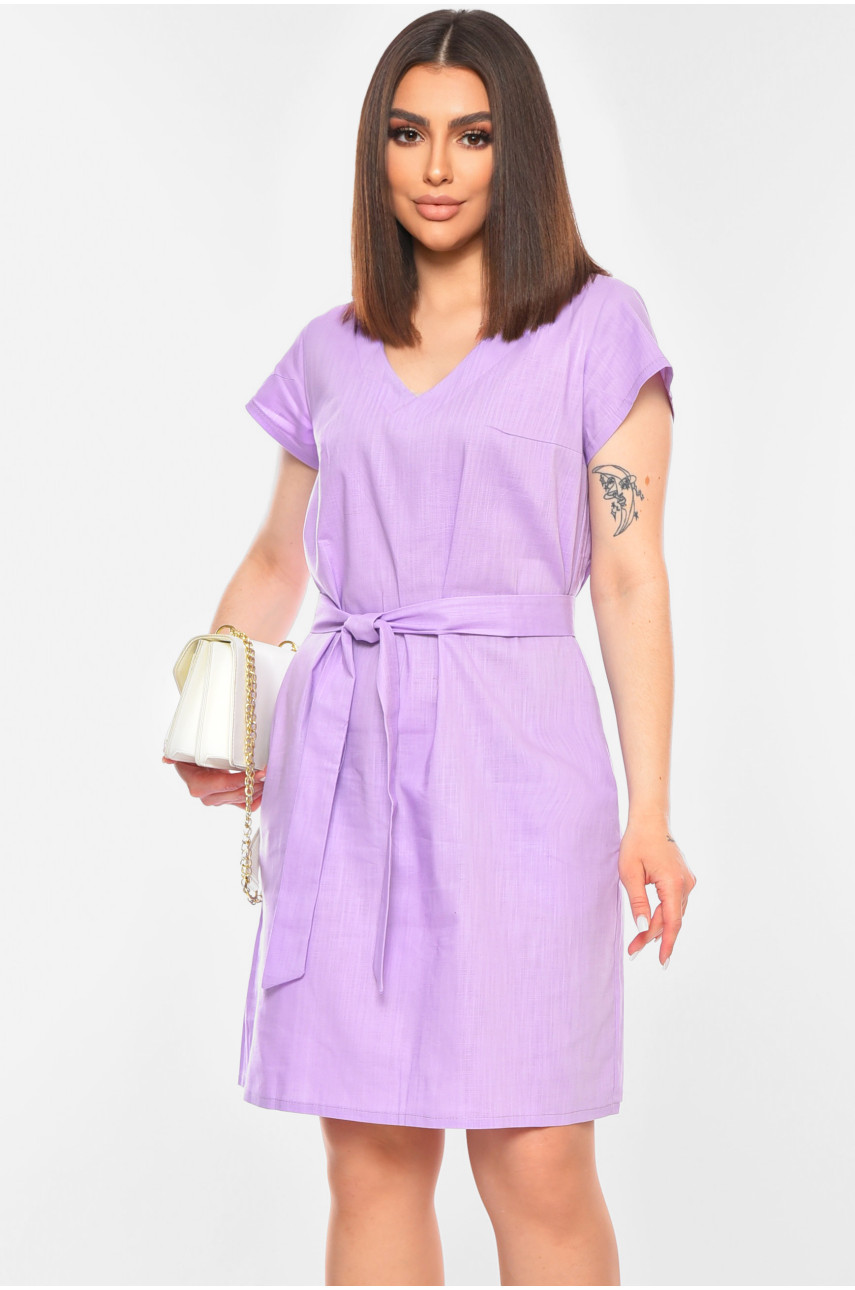 Платье женское однотонное светло-сиреневого цвета Уценка 956 204062 Платье женское однотонное светло-сиреневого цвета Уценка 956 204062