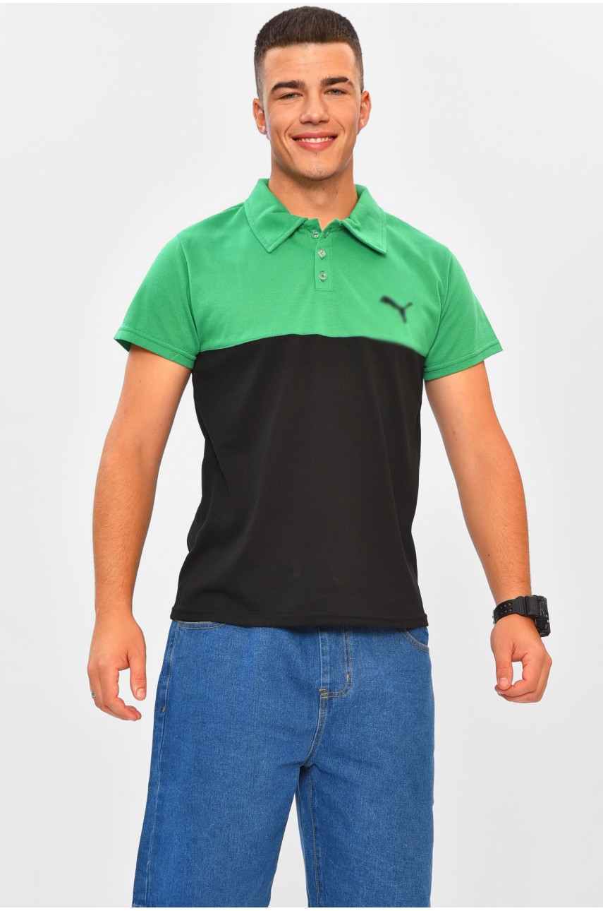 Футболка мужская поло зеленого цвета 204072