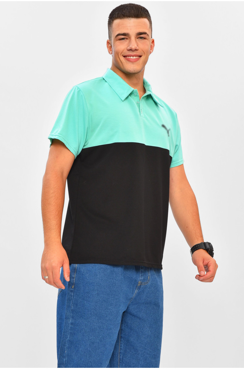 Футболка мужская поло мятного цвета 204075