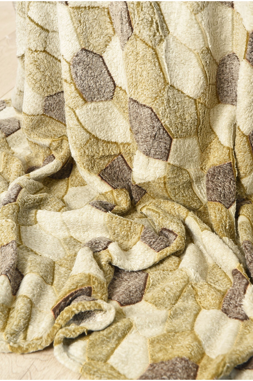 Плед коричневого цвета  с принтом  размер 200*220 204084