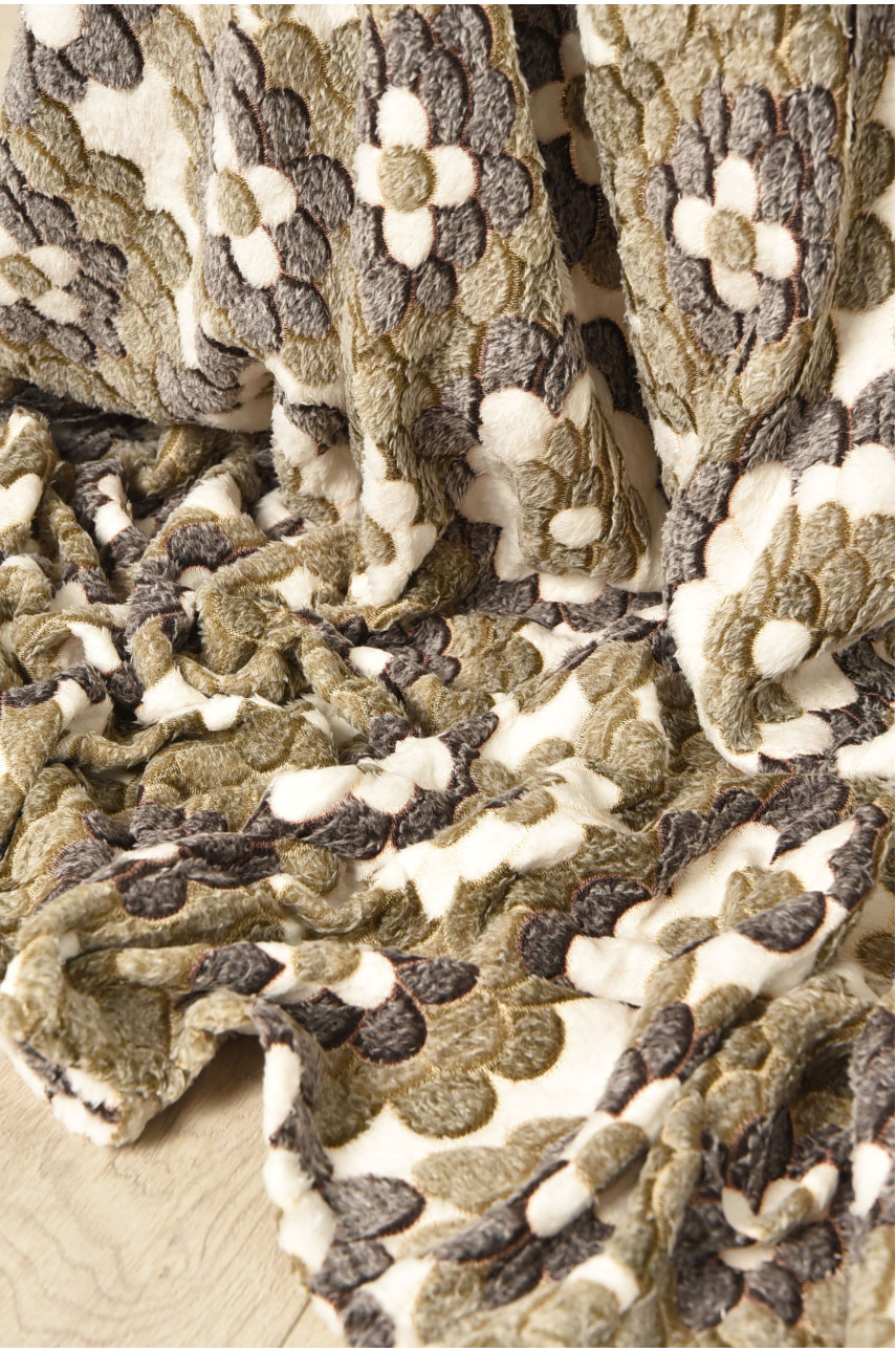 Плед зеленого цвета с цветочным принтом размер 200*220 204085