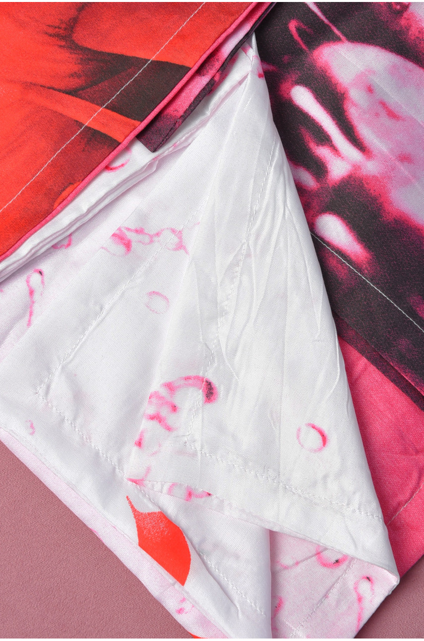 Комплект постільної білизни білого кольору з квітковим принтом євро 204087