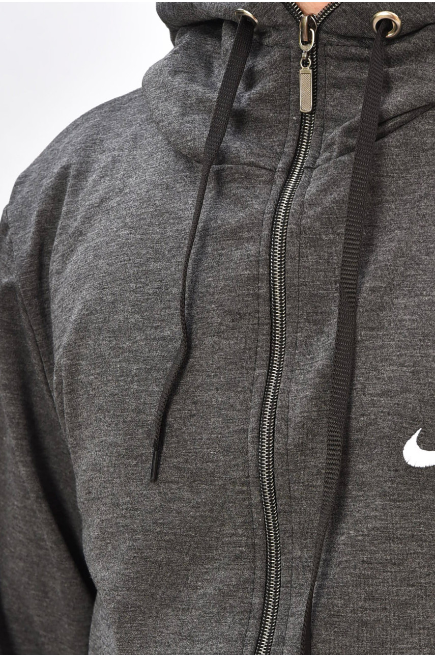 Кофта мужская однотонная тёмно-серого цвета 204089 Кофта мужская однотонная тёмно-серого цвета 204089